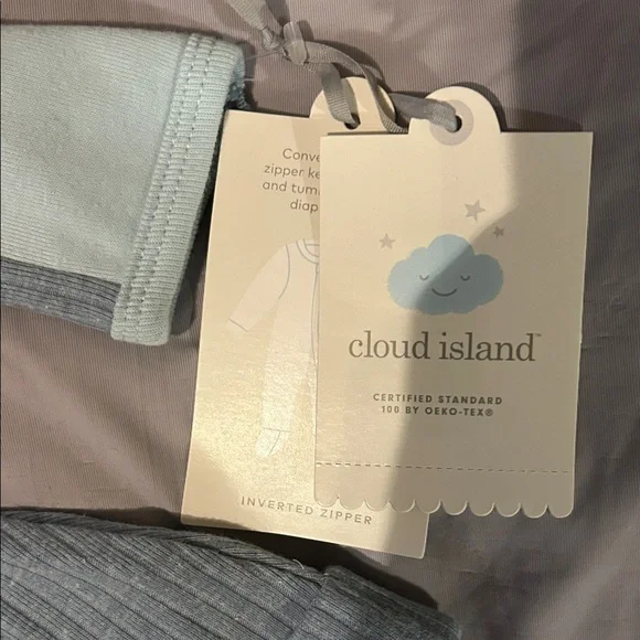 Cloud Island Blue and Plaid Kids Footie Onesie - Picture 2 of 3